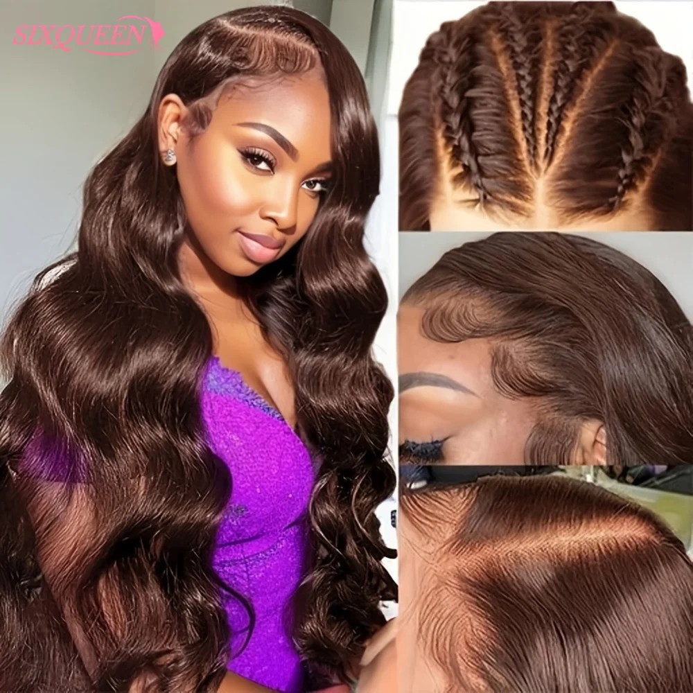 الشوكولاته براون الجسم موجة الدانتيل الجبهة الباروكات شعر الإنسان أمامي الدانتيل الباروكات 220 الكثافة 30 بوصة 13x6 HD الدانتيل الشفاف باروكات الإنسان
