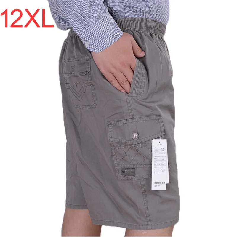 Pantalones cortos informales de verano para hombre, Shorts holgados de algodón de talla grande 7XL, 6XL, 8XL, 11XL, 12XL