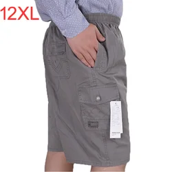 Short d'été décontracté en coton pour hommes, grande taille, ample, d'âge moyen, surdimensionné, 7XL, 6XL, 8XL, 11XL, 12XL