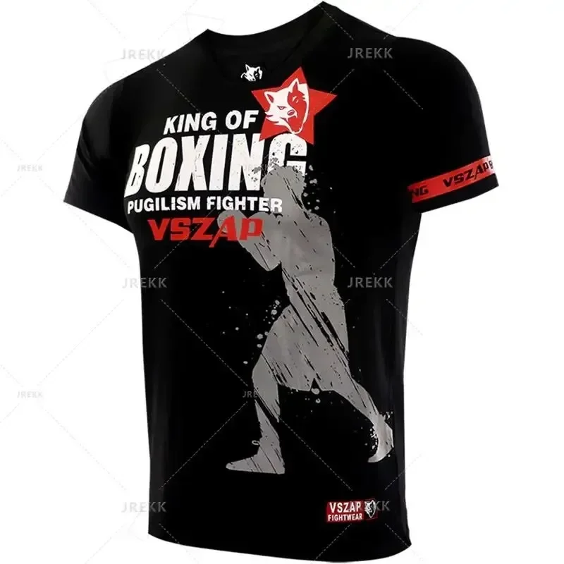 2026 New Muay Thai T Shirt Running Fitness Sports T-shirt For Men Outdoor Boxing Wrestling Tracksuits Summer Unisex Sweatshirt