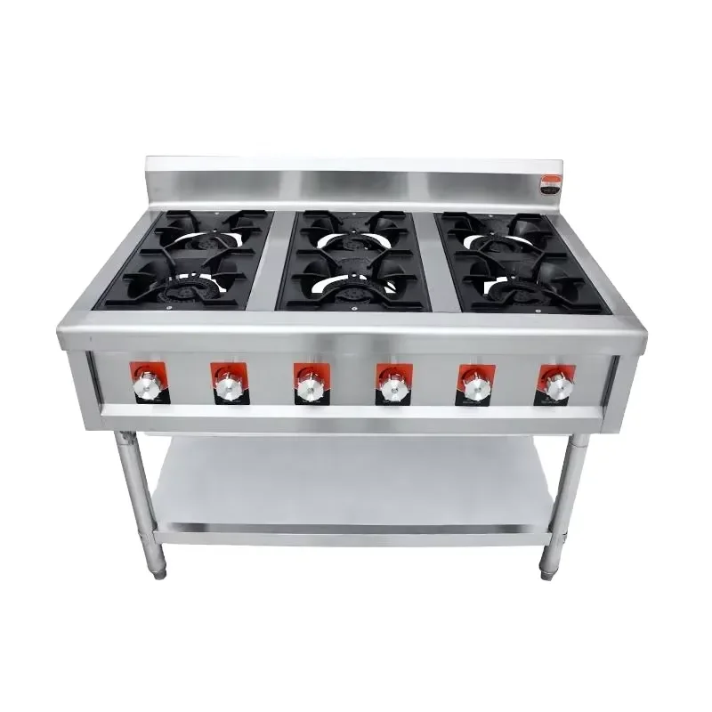 Commercial 2/4/6/8 Burner Stainless Steel Gas Stove and Wok Stove Silver Kitchen Hotel Durable Electric
