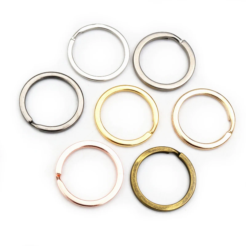 20Pcs 25 28 30mm Gold Silver Plated Key Ring Llaveros Clasp Findings Chain Split For Jewelry Making