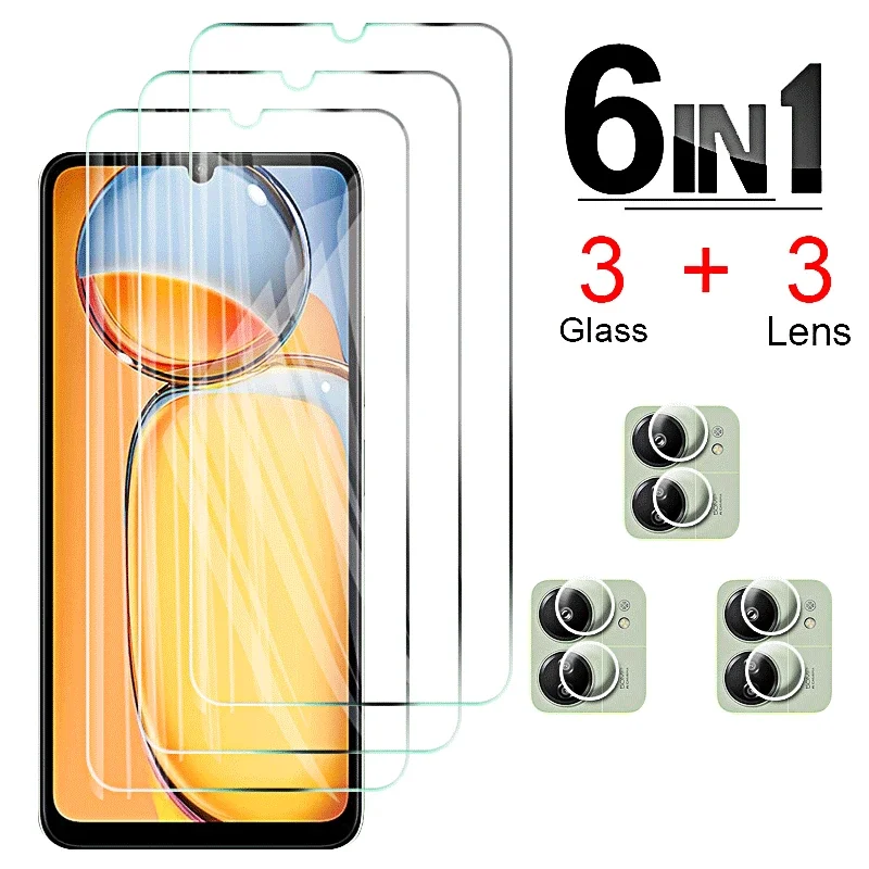 Protecteur d\'écran en verre guatémaltèque pour Xiaomi Redmi 13C, couvercle en verre de protection, film d\'objectif d\'appareil photo, 6.74 \