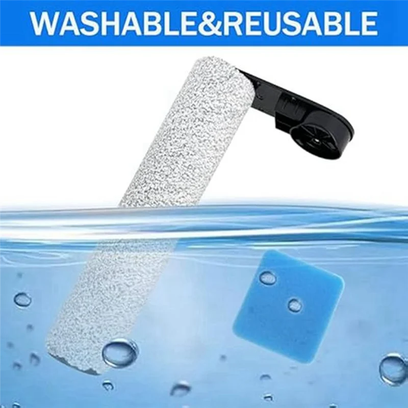 Main Brush And Sponge Set Replace For JONR ED12 Eureka NEW430BL Floor Scrubber Replacement Parts Main Brush Sponge-A77G