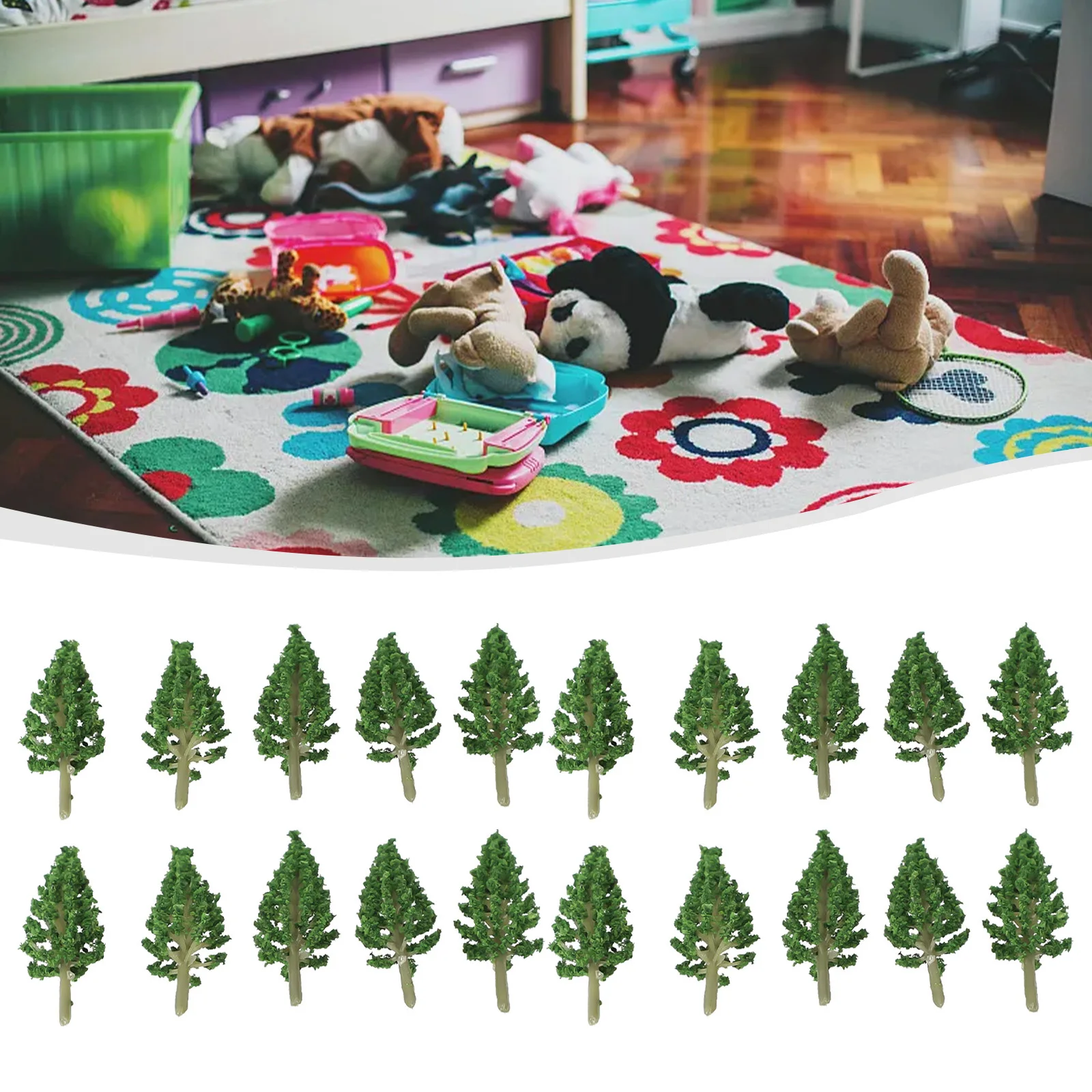 20Pcs Model Trees Train Railway Diorama Scenery Layout 6cm Artificial Pine Trees Model Building Model Building Tool Sets