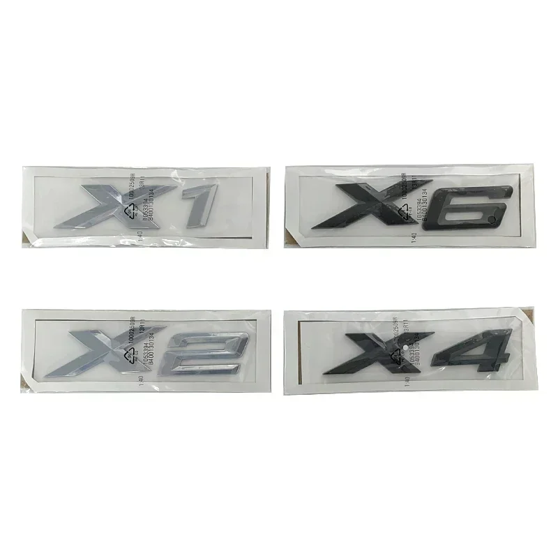 ABS 3D Chrome Black Car Rear Trunk Letters Stickers For BMW X1 X2 X3 X4 X5 X6 X7 Logo Emblem Lettering Sticker Auto Accessories