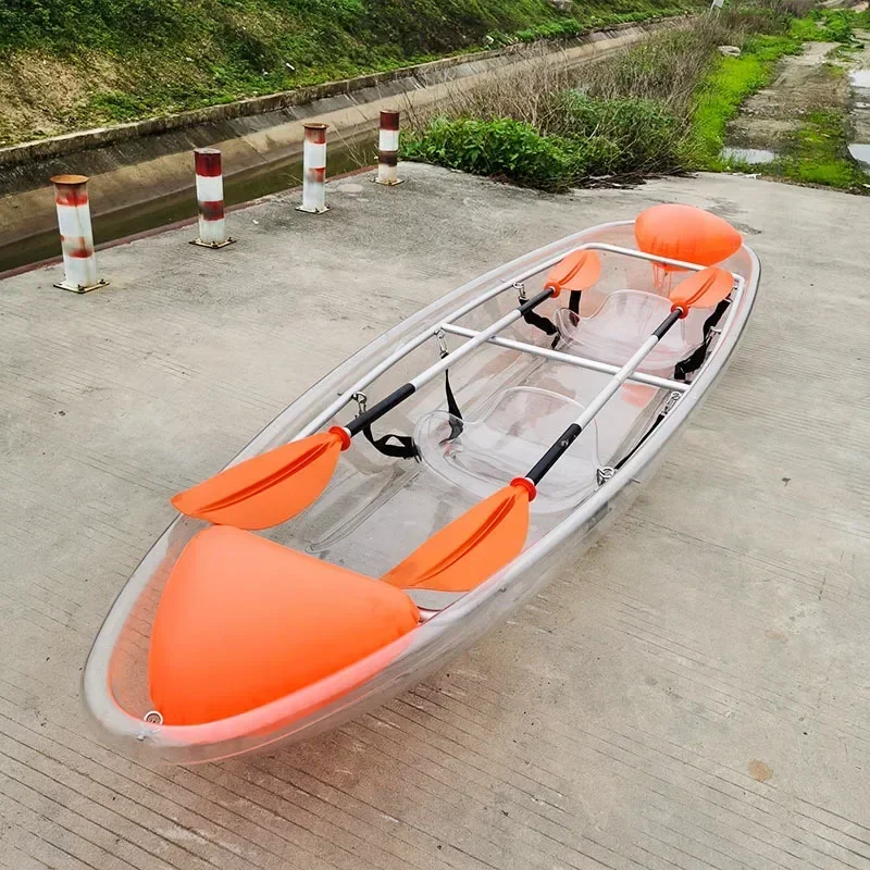 Barco transparente para deportes al aire libre, canoa de plástico de cristal para turismo, fotografía de boda, barco a la deriva