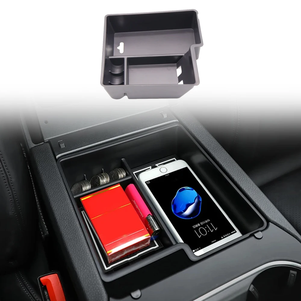 

Для Porsche Cayenne 2019 2020 2021 2022 автомобильный органайзер на центральной консоли лоток вставка в подлокотник вторичный ящик для хранения черный 1 шт.