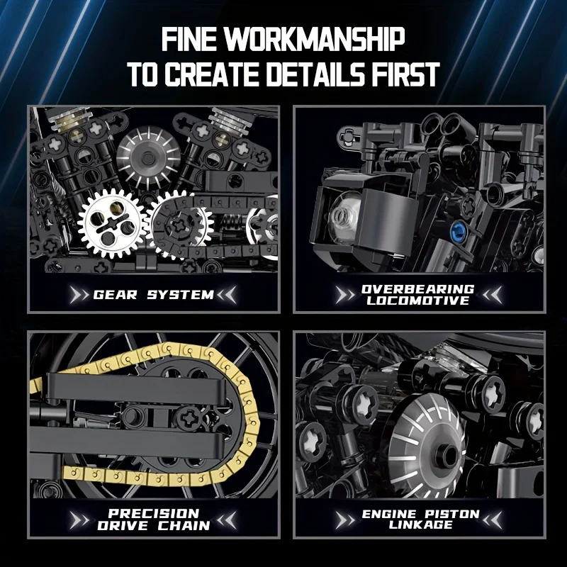 مجموعة مكعبات بناء تقنية لدراجات السباق النارية ، مجموعة موديلات للدراجات النارية الفائقة ، طوب MOC ، ألعاب مجمعة للبالغين والأطفال ، هدايا للأولاد ،!