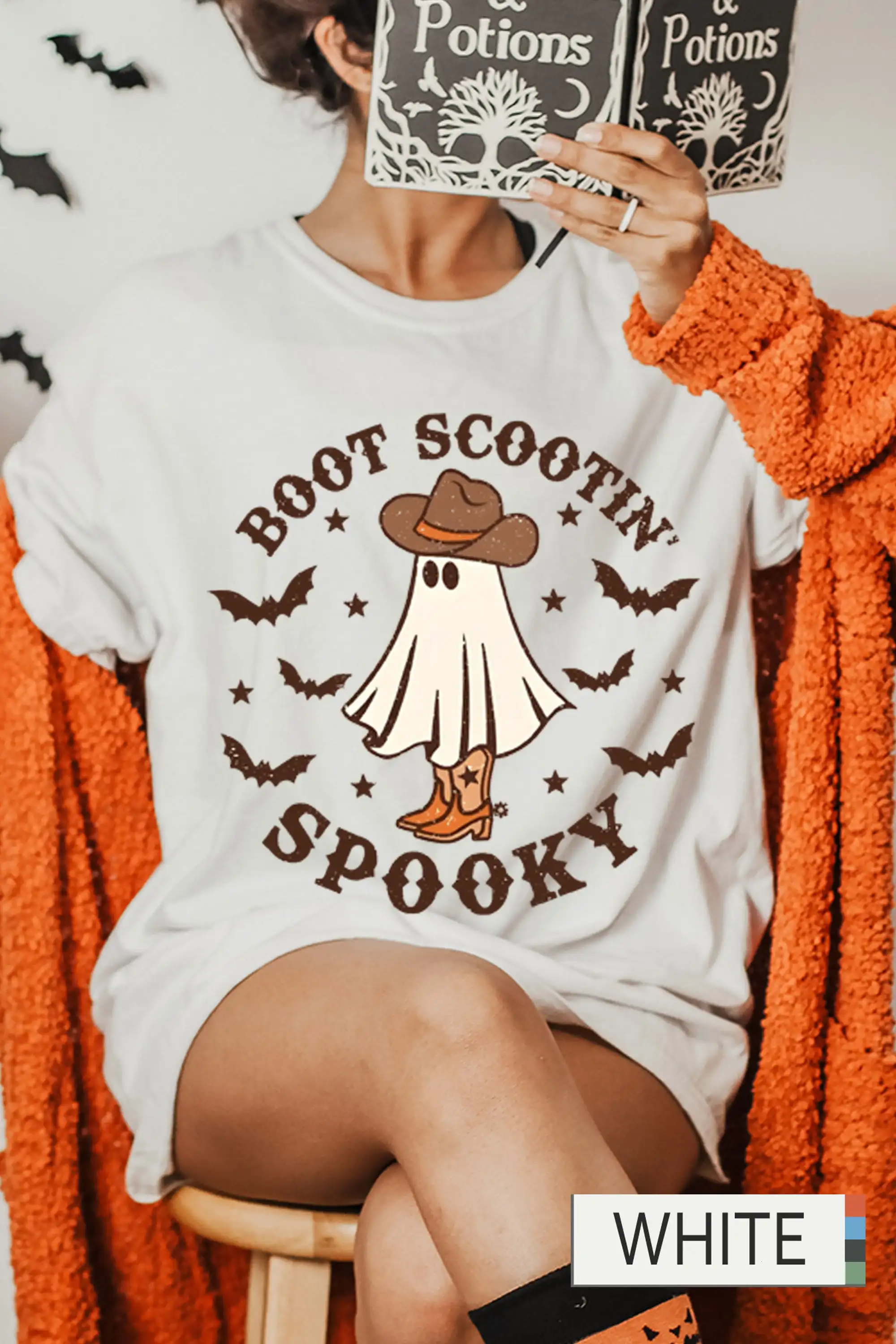 Boot Scootin Spooky T Shirt Halloween Howdy Western GhosT Cowgirl Vibes Boo