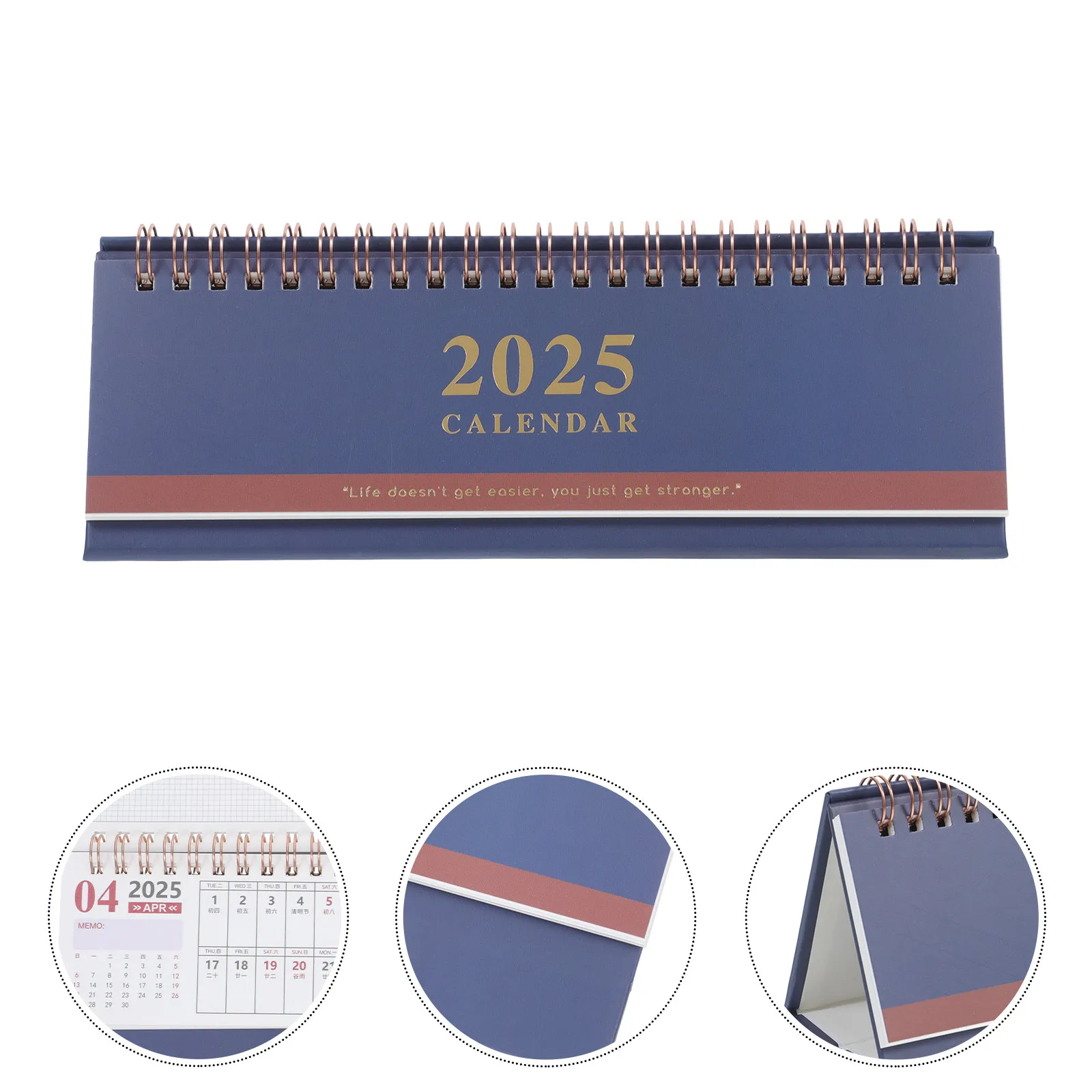 Standing Desk Calendar Flip Style Coil-Bound Monthly Planner for Office, Home & School – Elegant Desktop Decor