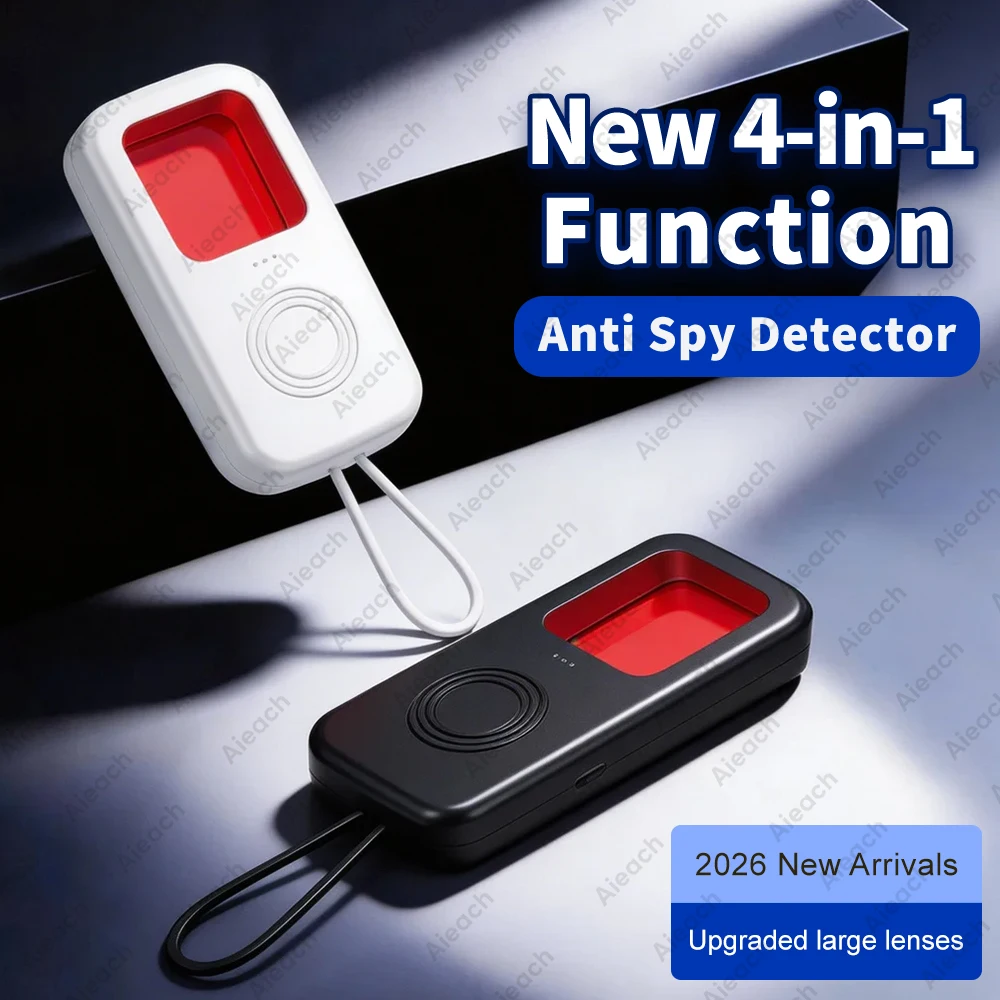 

Детектор скрытых камер 4-в-1, антишпионский сканер для поиска скрытых устройств и камер наблюдения для путешествий, отелей, ванных комнат