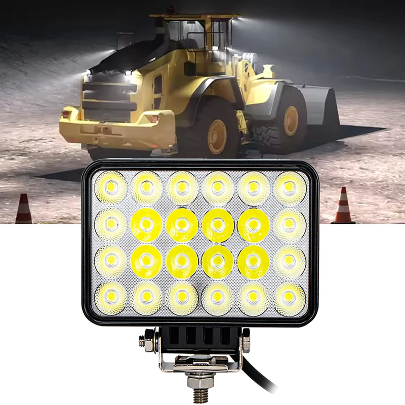 1PC LED Square Pod Light Combo Spot Flood Beam 12V-60V Offroad Driving Fog Light for Heavy Machinery Truck Farm Tractor ATV UTV