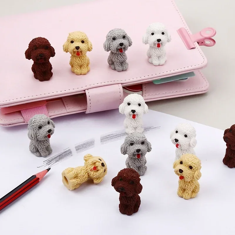 2 Pack Kawaii Cute Puppy Cartoon Eraser Pencil Rubber Novelty Kids School Student Office Stationery Supplies