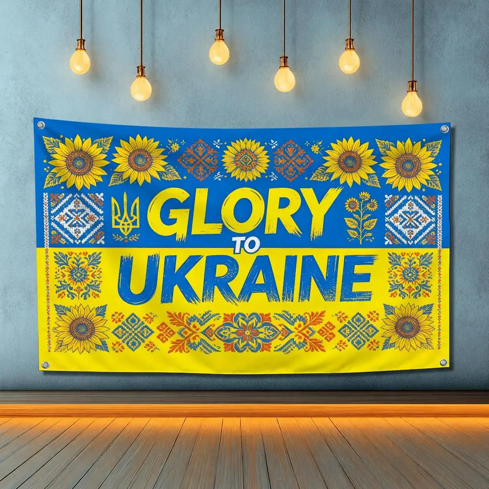U-Ukraine Flags Decoration Garage Flags For Bedrooms Bedroom Decor Items Tapestry Flaga