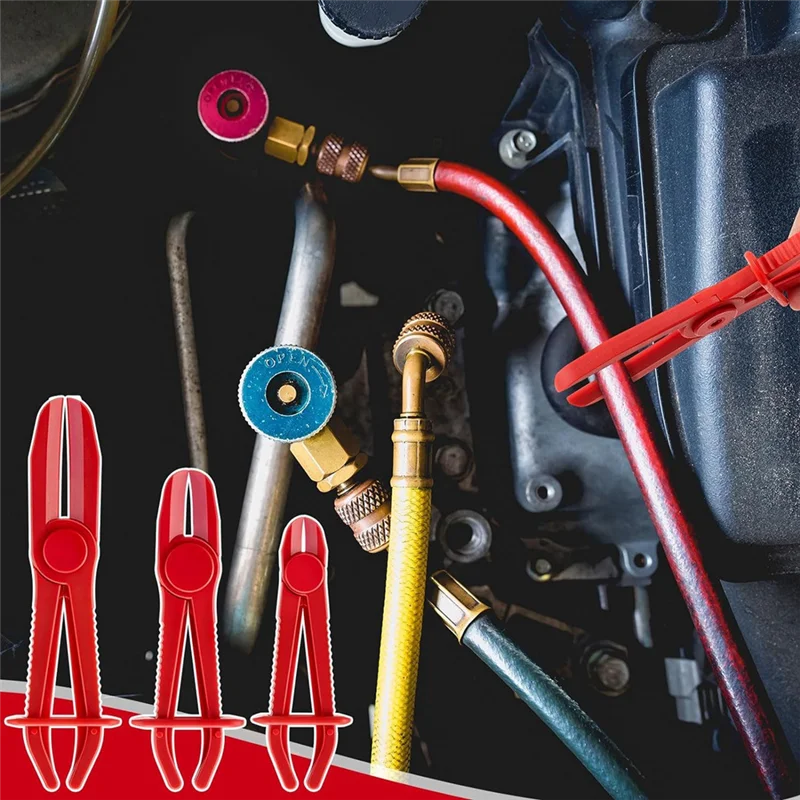 12 Pcs Hose Pinch Off Pliers Hose Pliers Fuel Line Clamp Pinch Clamp Tool Red, 3 Sizes