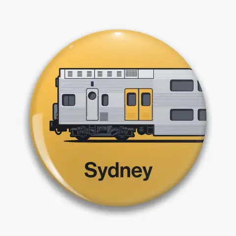 Sydney K Set Yellow World Train Side Aus  Soft Button Pin Gift Jewelry Badge Creative Metal Women Brooch Fashion Lapel Pin Cute