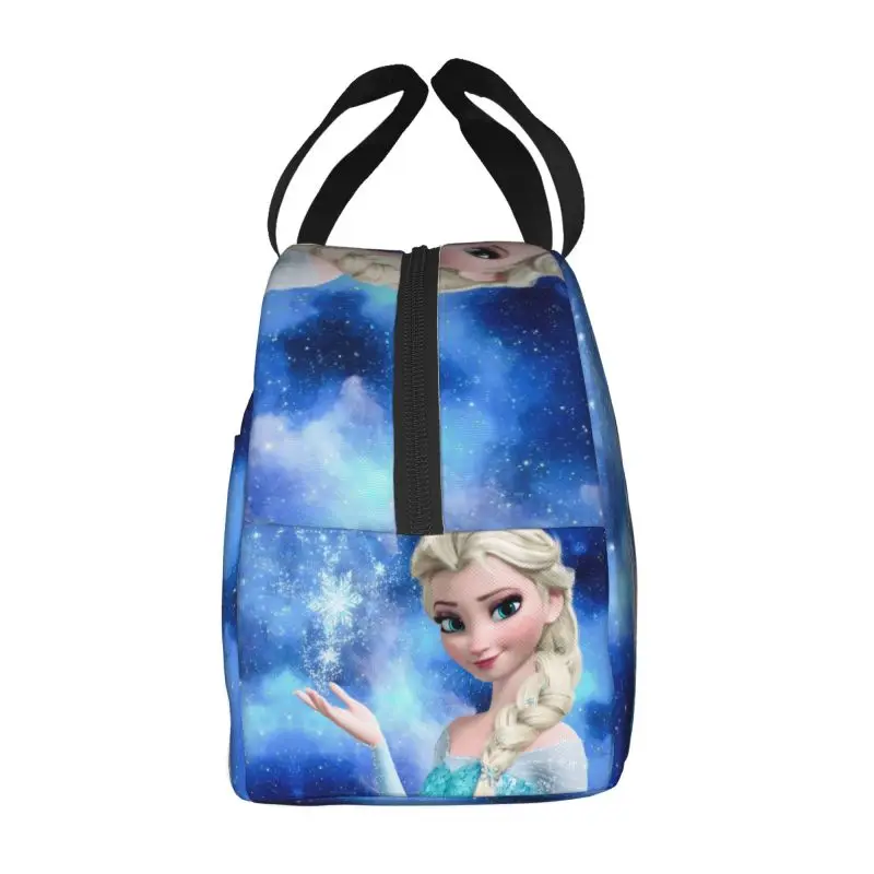 Custom Cartoon Frozen Princess Lunch Bag Women Portable Cooler Thermal Insulated Lunch Box for Kids Storage Food Bento Box