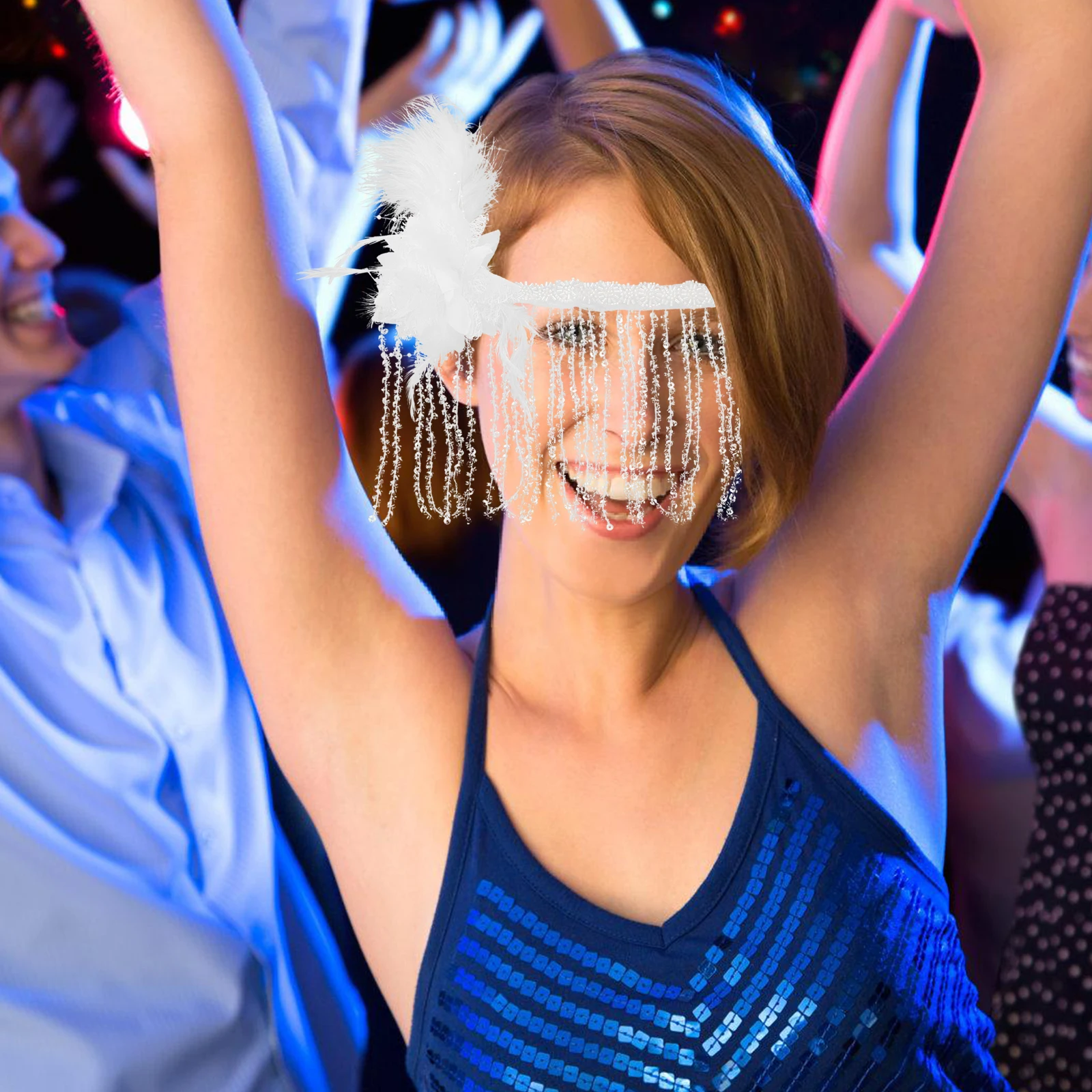 

White Tassel Mysterious Punk Style Masquerade Face Mask For Halloween Party Rave Gothic Belly Dance Durable Comfortable