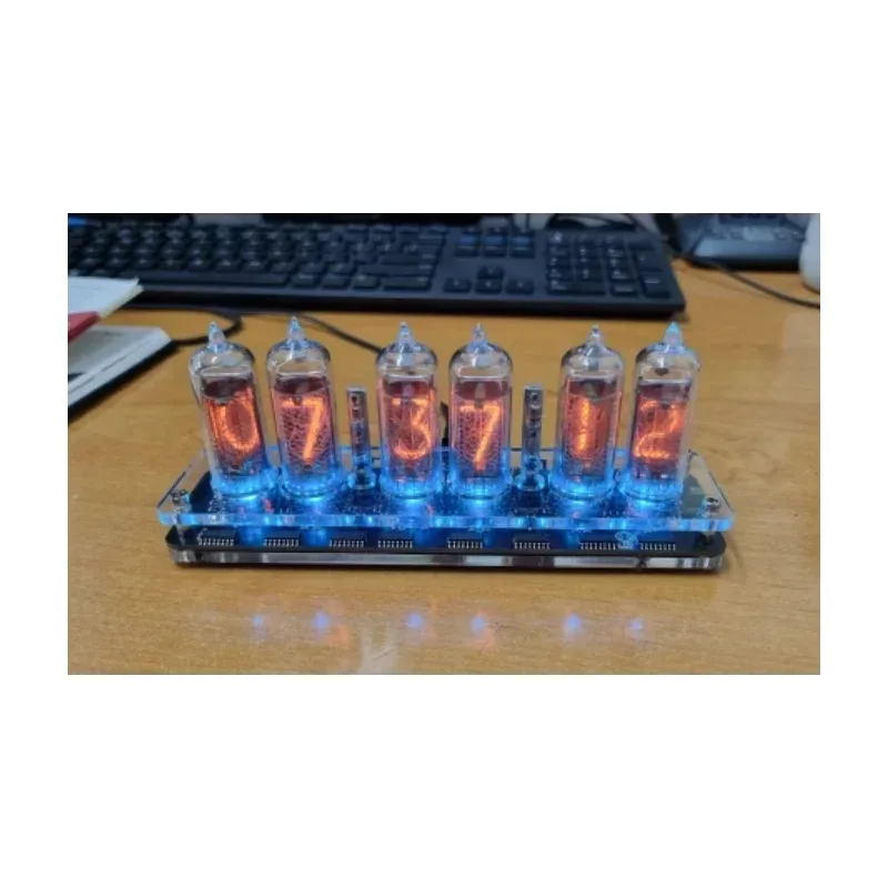 6-bit IN-14 Nixie Tube Clock  Wiht LED Colored Lights Remote Control Without IN14 Tube