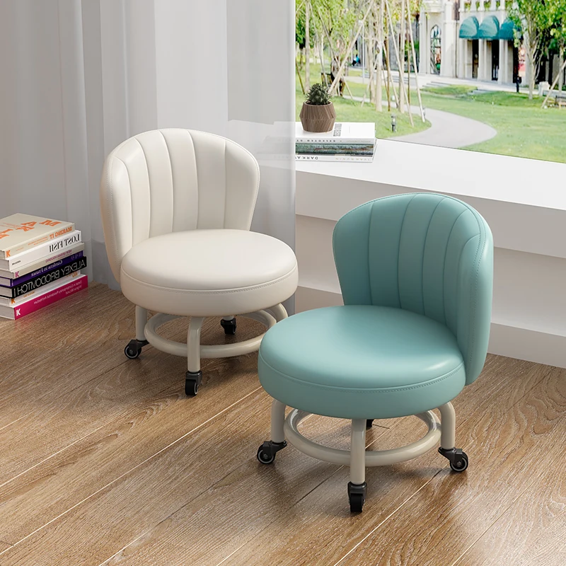 

Universal wheel small stool household small pulley low Internet celebrity living room backrest