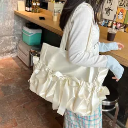 HAEX Aesthetic Ita Bags Women New Harajuku Y2K Ribbon 2 Sides Tote Shoulder Bolso Mujer Glossy Designer Luxury Handbags Female