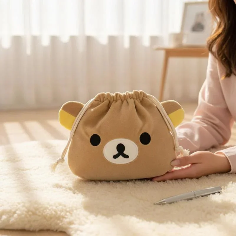 

Милая плюшевая сумка на шнурке Rilakkuma, большая вместительная сумка для хранения вещей, косметичка, органайзер для путешествий, ежедневный органайзер, унисекс