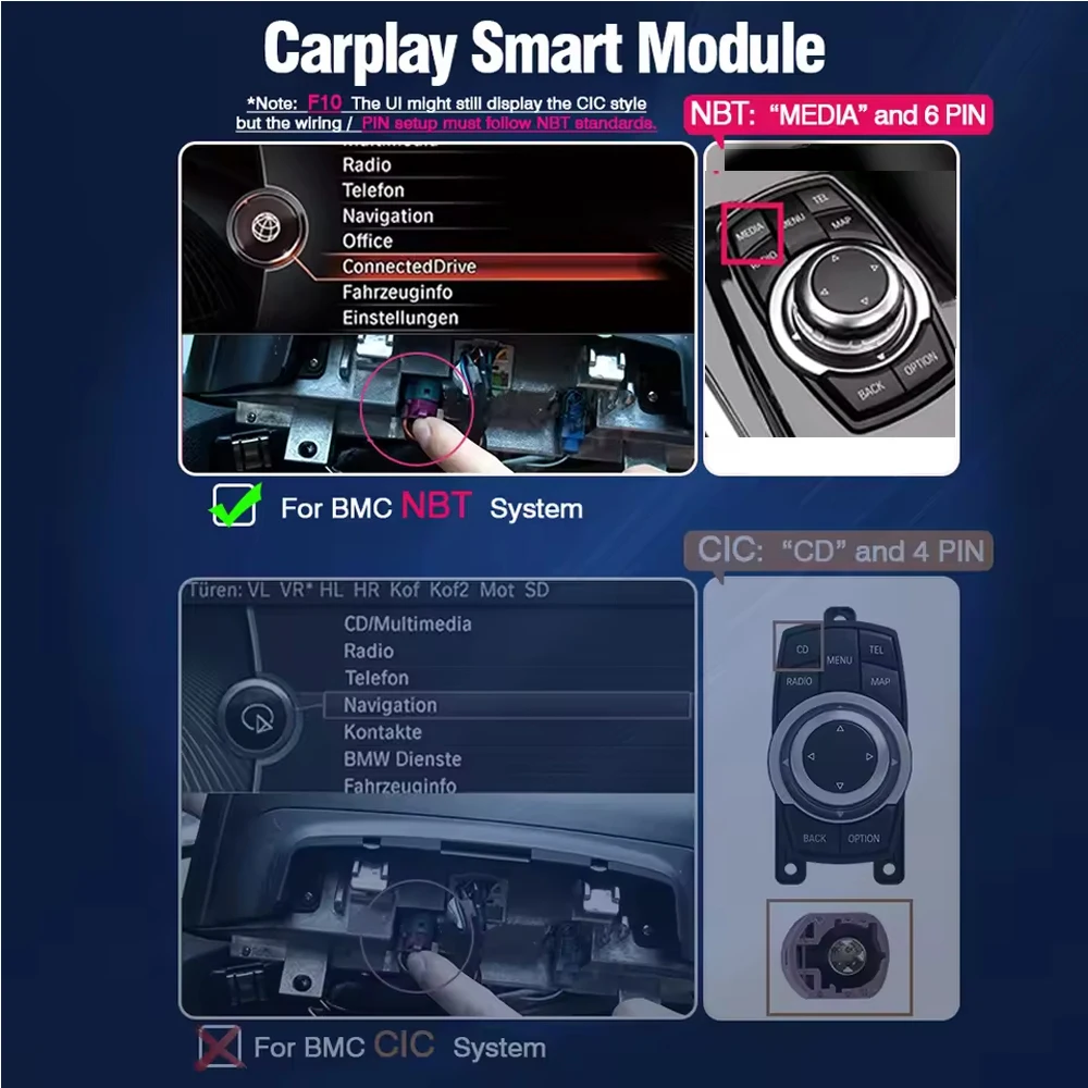 NEUE Drahtlose CarPlay Android Für BMW NBT CIC System 1 2 3 4 5 Serie X1 X3 X4 X5 F20 F30 F31 F34 F10 F48 F25 F26 F15 F60 F10 E84