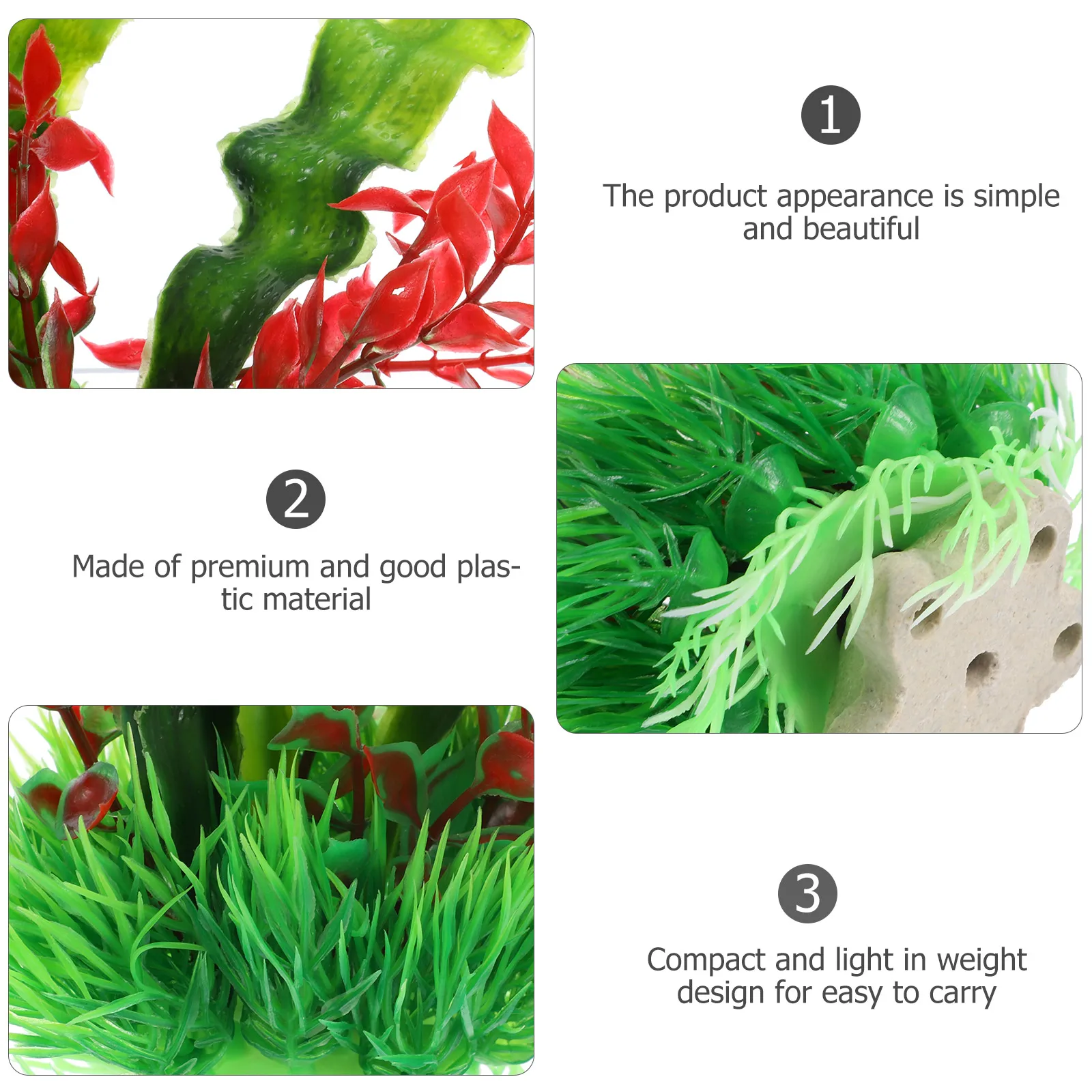 

Plastic Aquarium Plants Realistic Artificial Aquatic Plant Compact Design Safe for Fish Tank Decoration Underwater nament Pet