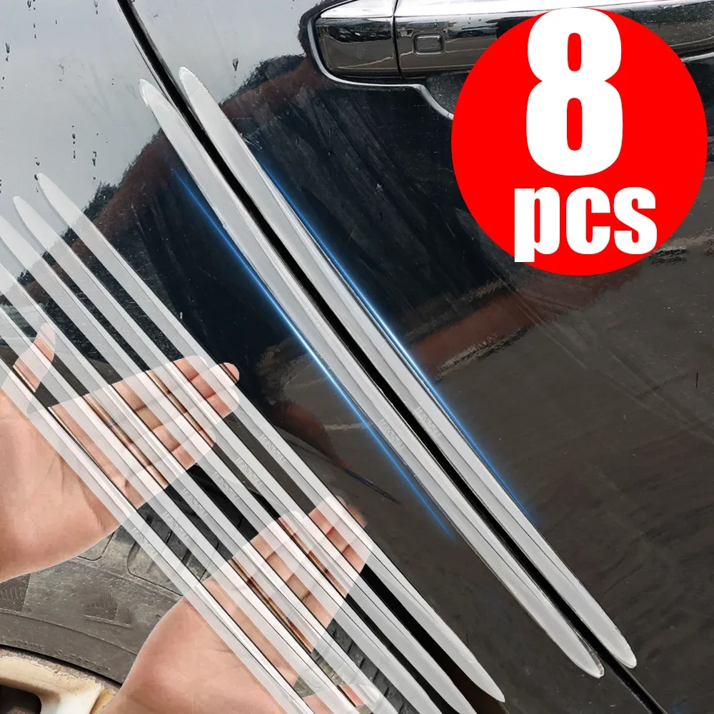2/8PCS Auto Trasparente Anti-collisione Striscia Paraurti Adesivo Porte Estese Bordo Auto Corpo Scratch Decorativo Accessori di Protezione