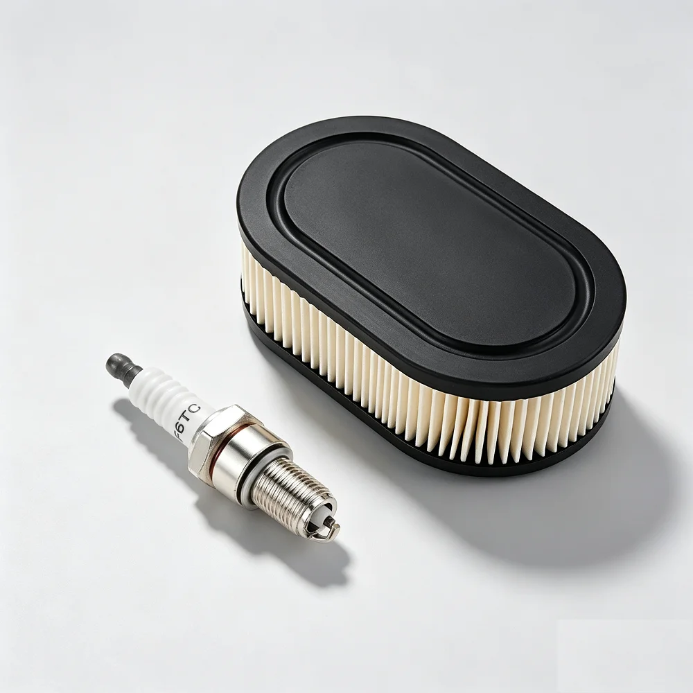 2pcs/set Air Filter & Spark Plug for B&S Engine 500 500E 550E for Walk-Behind Lawn Mower for Troy-Bilt TB110 TB115 TB200 TB370