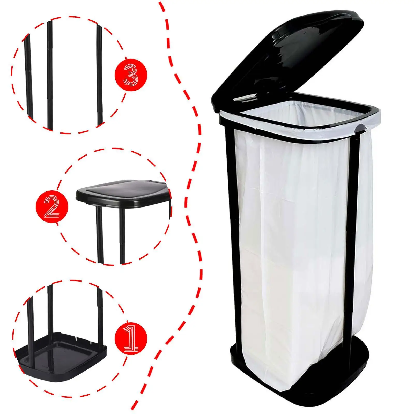 Trash Bag Holder Garbage Bag Support Creative Reinforced Legs Outdoor Waste Bin for Kitchen Recycling Indoor Lawn Laundry