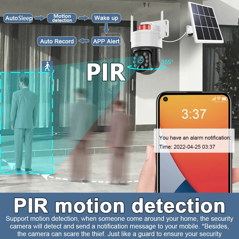 Tuya Smart 5MP 30X Optische Zoom 4G US IP66 15000mAh Oplaadbare Batterij 8W Solar IR Nachtzicht PTZ Auto Tracking CCTV Camera