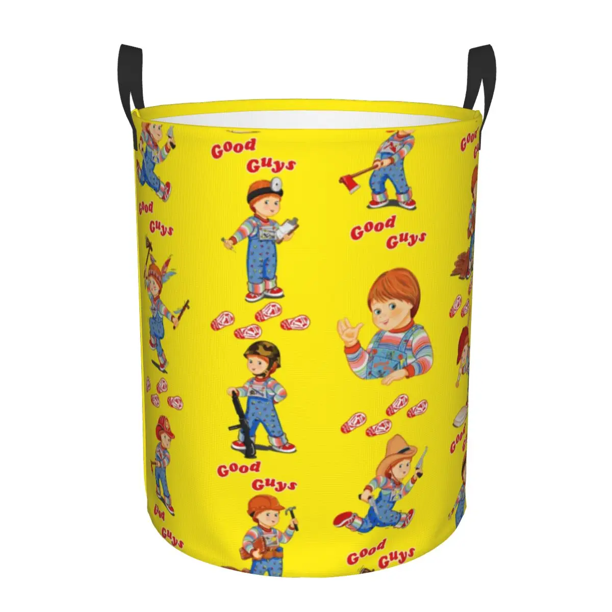 Cartoon Good Guys Chucky Doll Laundry Basket Foldable Child's Play Toy Clothes Hamper Storage Bin for Kids Nursery