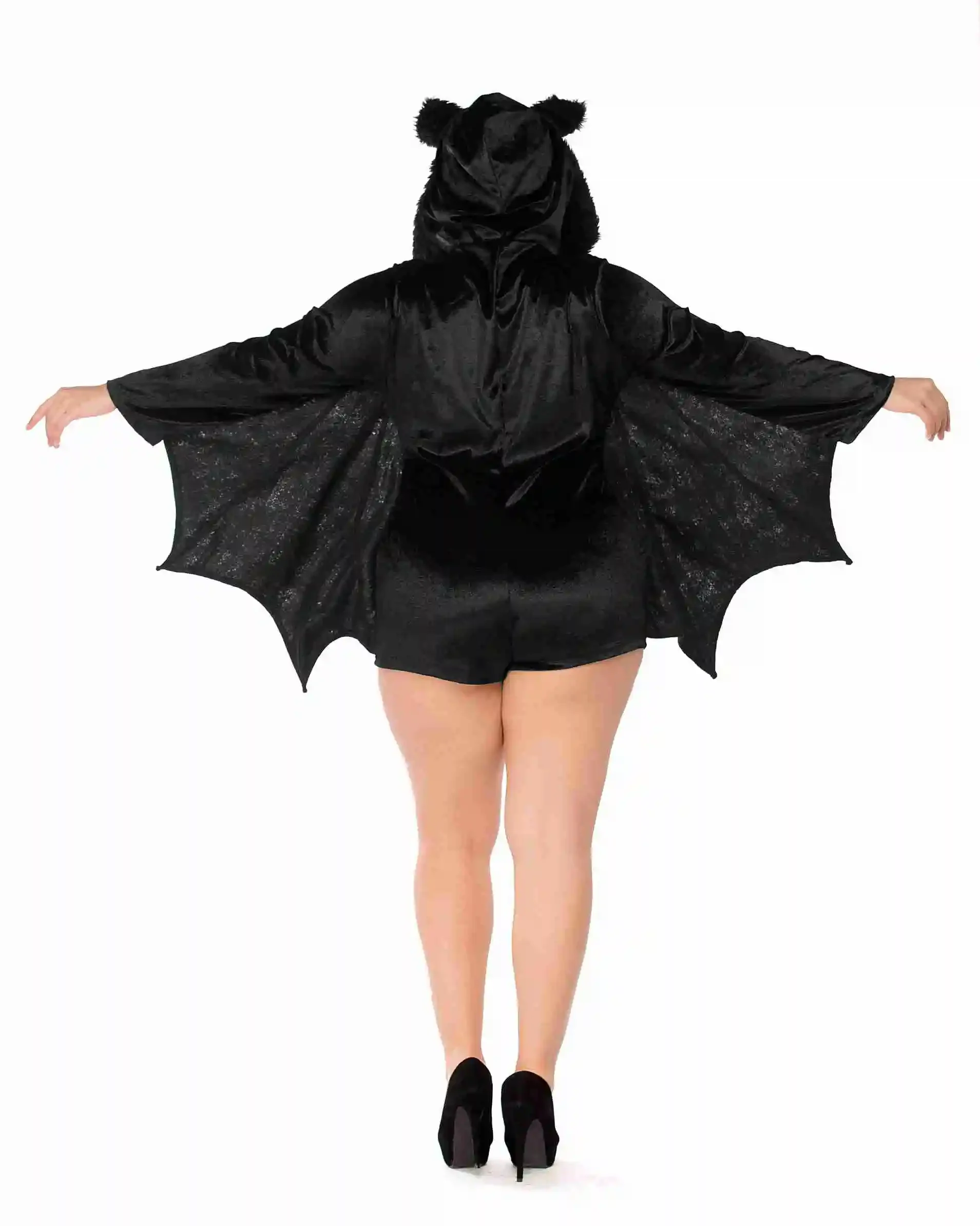 Cool Club Party Cape Shawl Todo en disfraz de Halloween para adultos de murciélago negro con sombrero