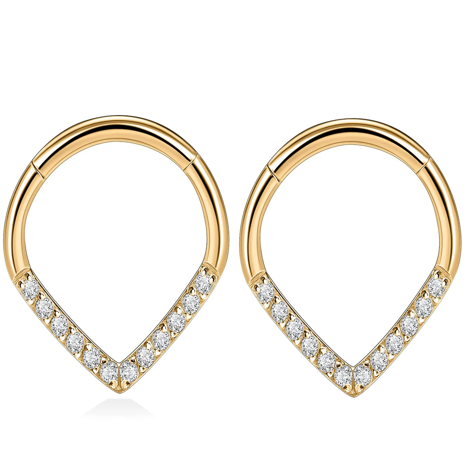 Heart Hinged Nose Ring Hoop in Titanium