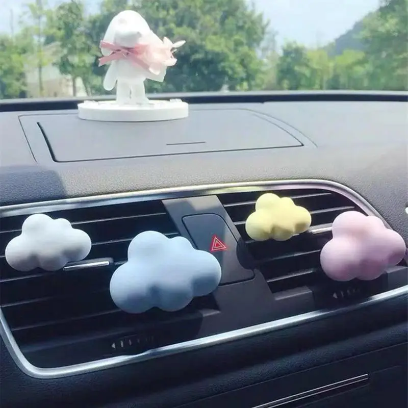 Car Air Freshener Cute Cloud Shaped Diffuser Vent Clips Car Aromatherapy Diffuser Air Conditioning Decor Interior Car Decoration