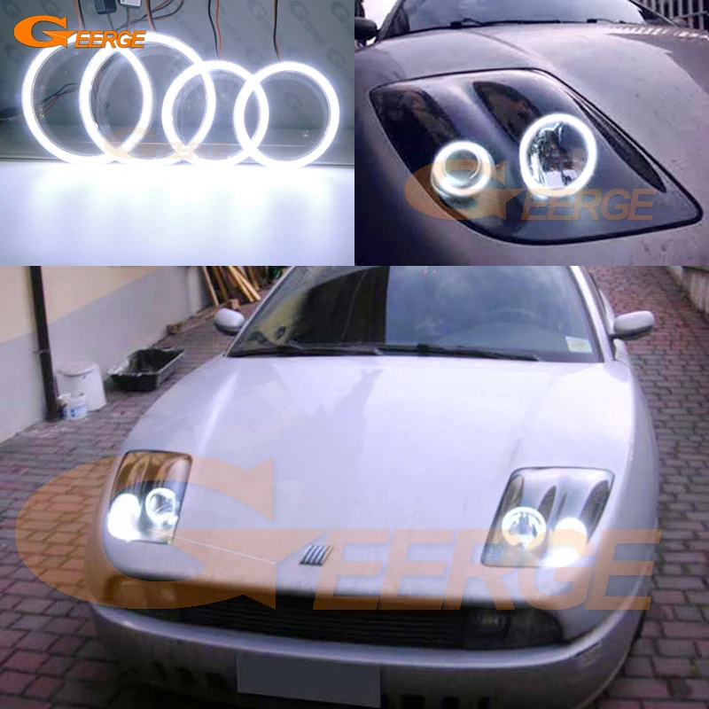 

For Fiat Coupe 1993 1994 1995 1996 1997 1998 1999 2000 Excellent Day Light Ultra Bright COB Led Angel Eyes Kit Halo Rings