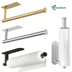 Stainless Paper Towel Holder under the Cabinet, Kitchen Tin Foil Storage Rack, No Drill Wall Mounted,  Bathroom Accessory