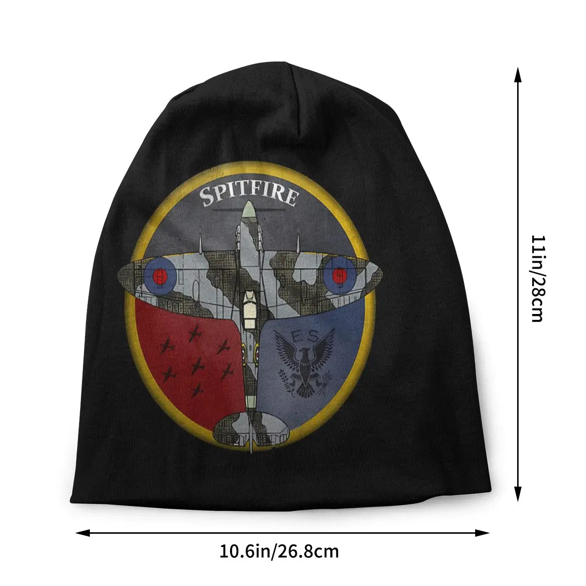 Bonnet Hats Supermarine Spitfire Airplane Men Women's Retro On Black Thin Cap Design Skullies Beanies Caps