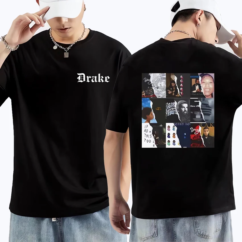 

Drake All Albums vintage T shirt Men Women ' s clothing Hot Hip Hop streetwear Oversized 100% Cotton short sleeve Unisex t-shirt