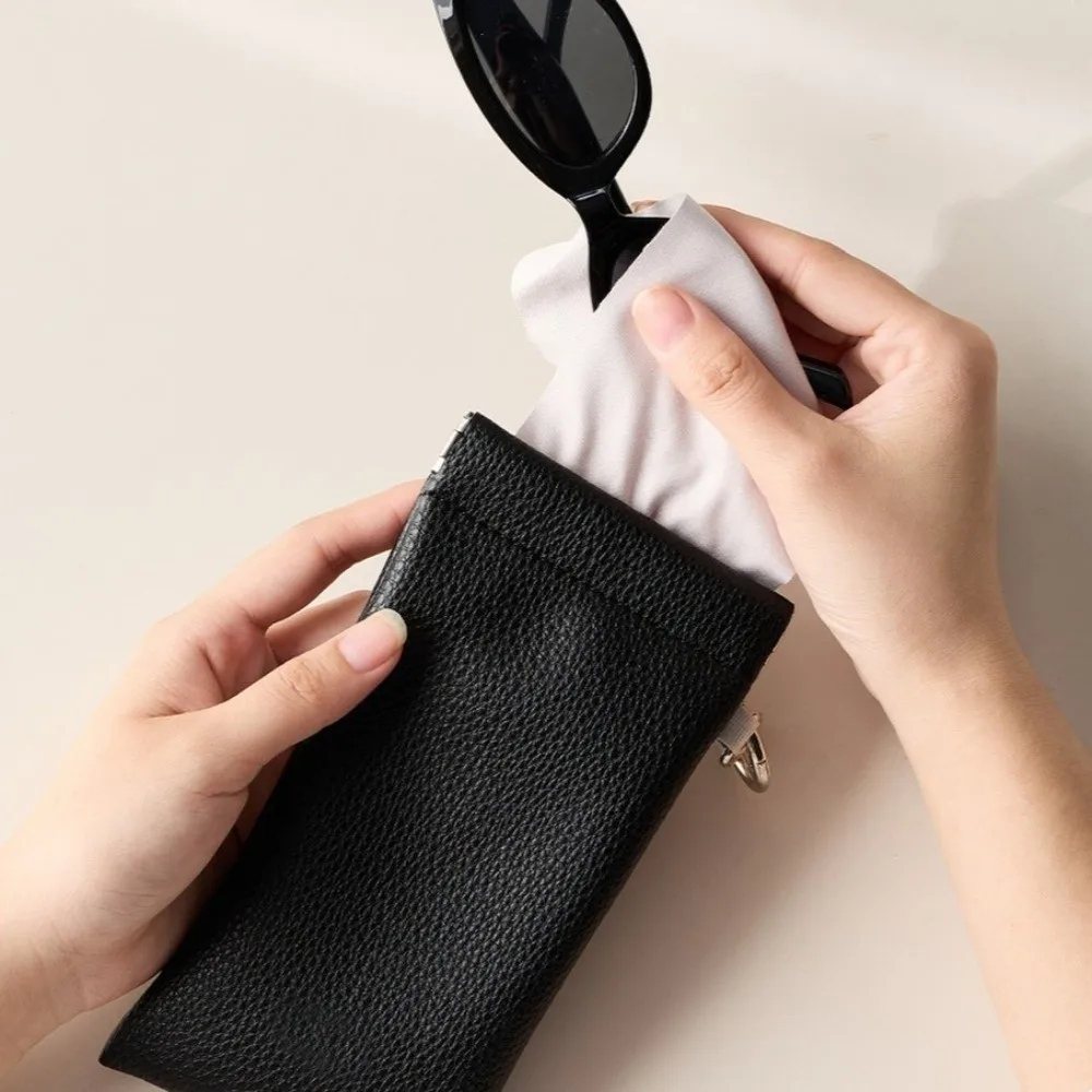 Fashion Soft Glasses Protective Case PU Automatic Closed Sunglasses Case Dustproof Waterproof Eyewear Pouch Student