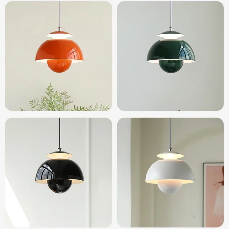 Nordic Danish Designer LED Pendant Light Flower Bud Modern Decor Art Hanging Chandeliers Lamp Home Bedroom Kitchen Bedside Light