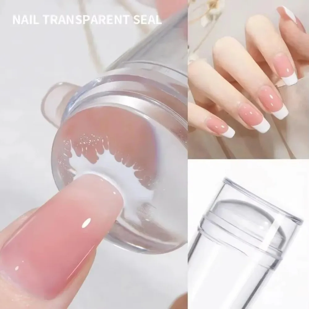 Versatile Silicone Nail Art Stamper Clear Stencil Template French Nail Stamper Nail Stamp Scraper Nail Art Decoration