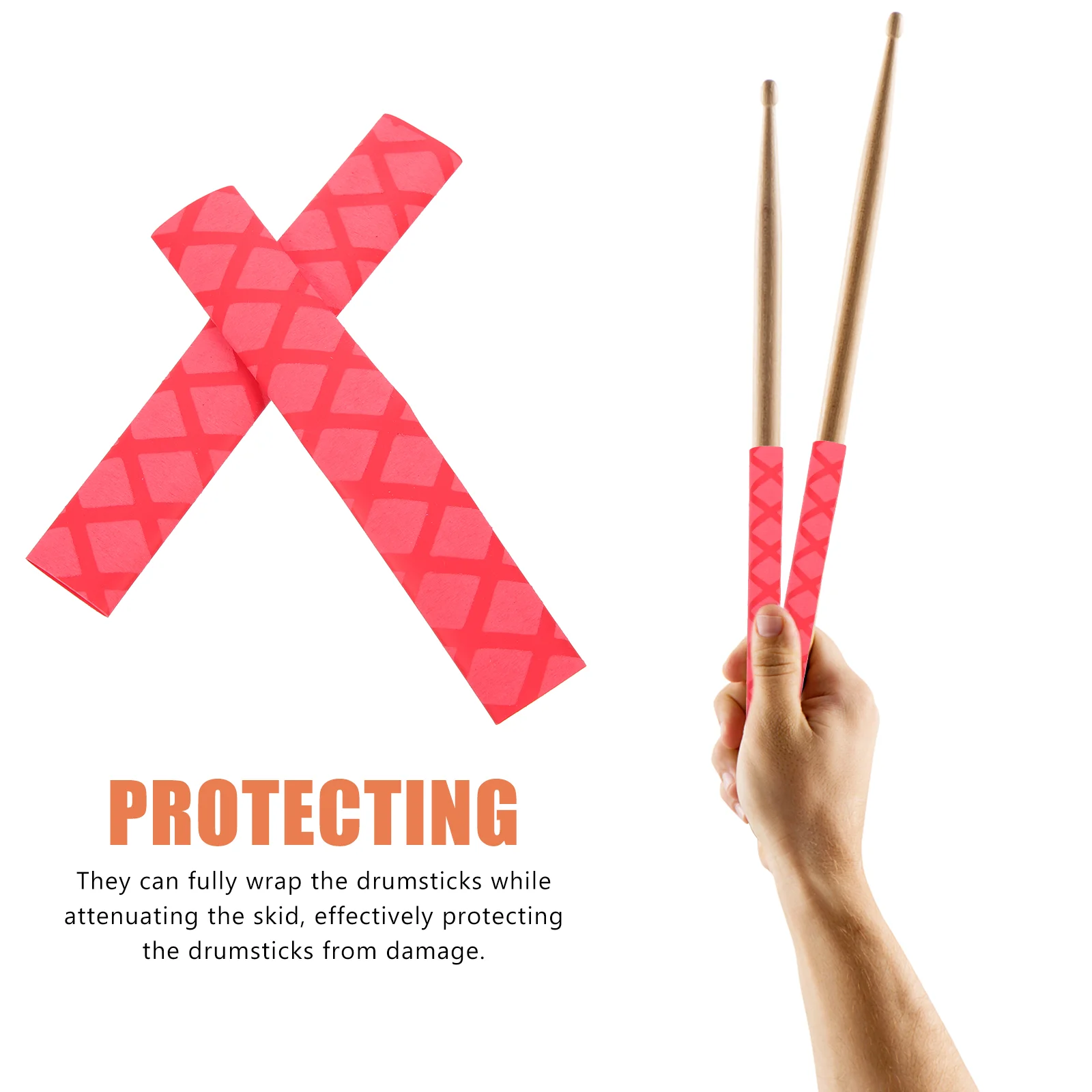 5 Pairs Drum Stick Non-slip Sleeve Drumstick Grip Enhancers Protectors Protective Covers Irradiation Cross-linked Polyethylene