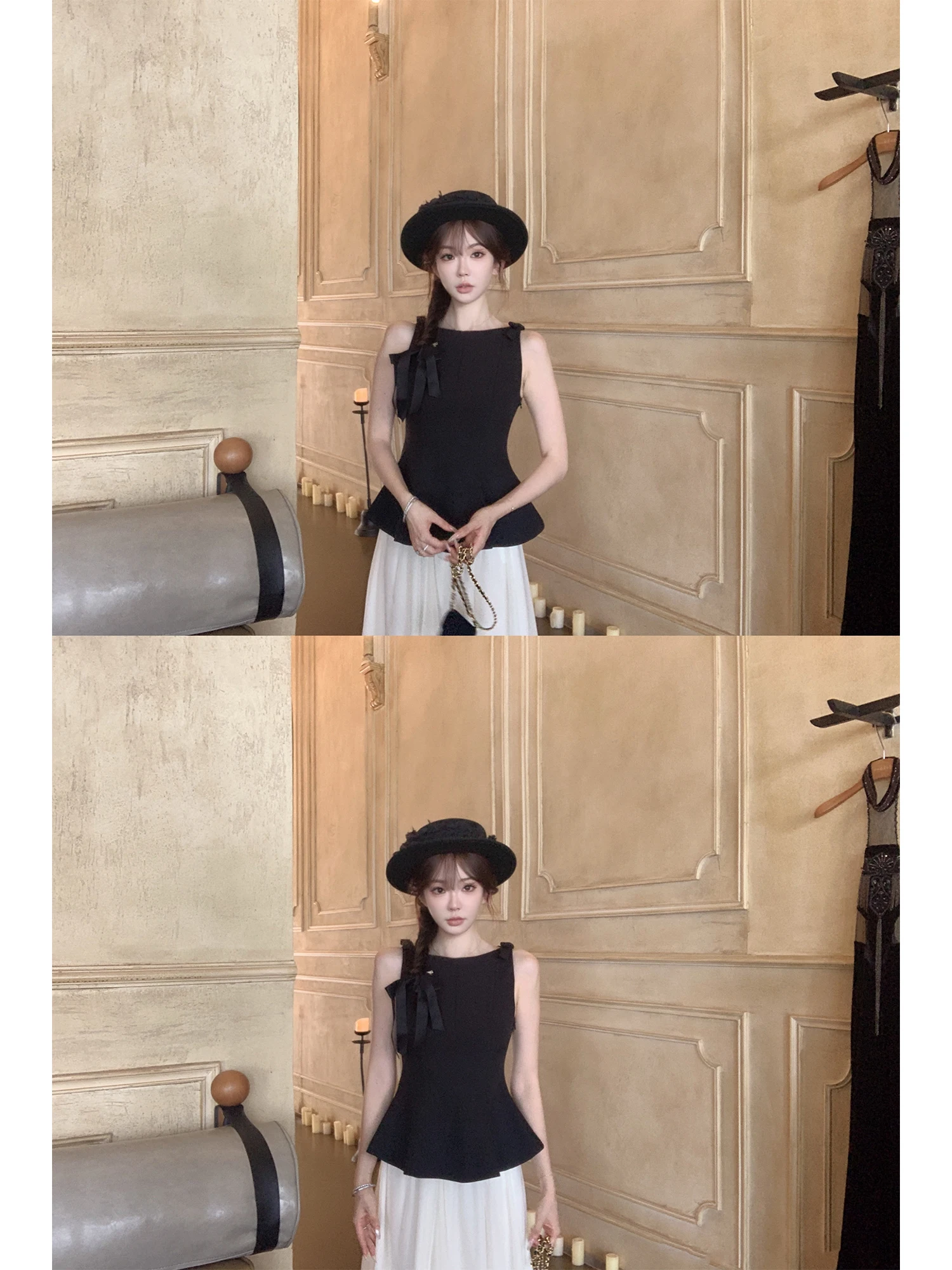 

Velvet orts Knot Top mat Faion Low round Ne Linen Cotton Blend Women's Slim Fit Vest Summer Outfits