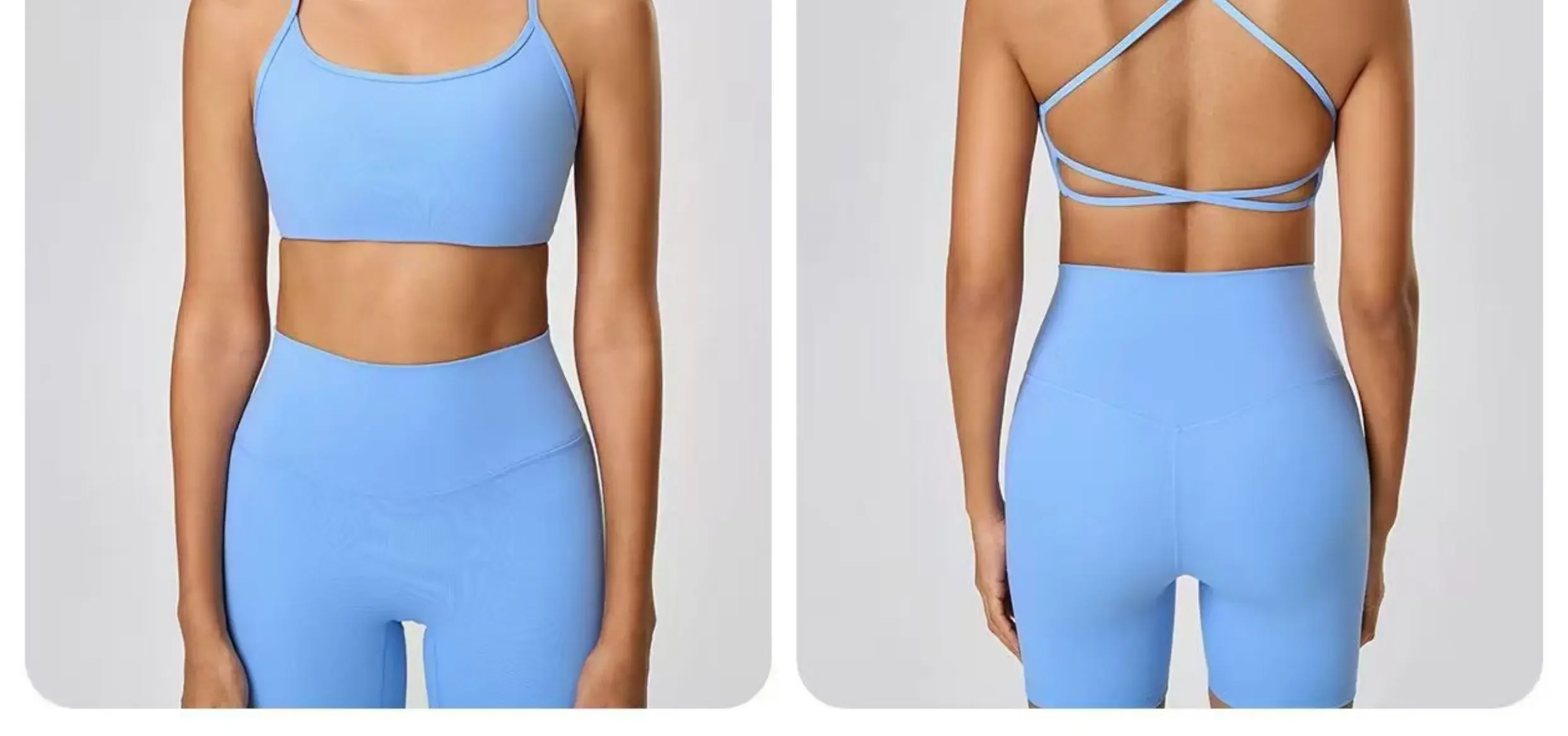 Fitness-Sport-BH mit hohlem Rücken, sexy, mit dünnen Trägern, für Yoga, Pilates und Training, Sportunterwäsche, Sportbekleidung – Detail 4