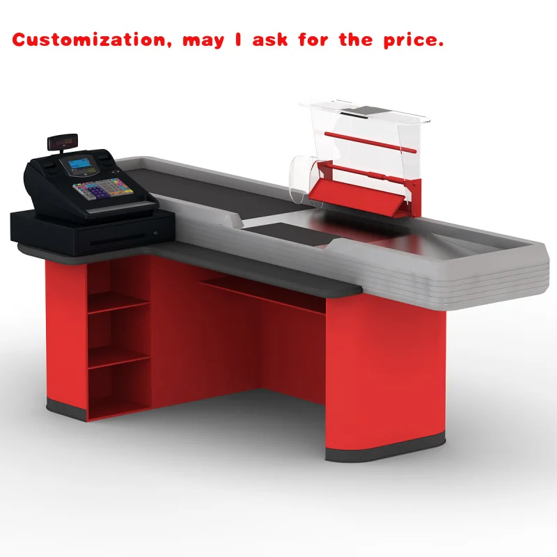 custom.Hongye Modern Design Retail Shop Supermarket Cash Counter, Cash Table, Checkout Counter