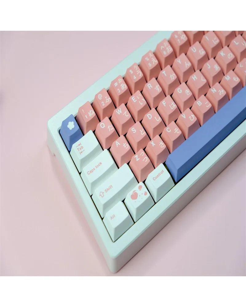 Pink keycap 129 key PBT keycap Cherry original height five-sided sublimation process