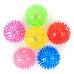 Flashing Light Up Lovely Dog Puppies Cat Pet Hedgehog Ball Rubber Bell Sound Ball Creative Funny Playing Toy for Pets Enjoyable